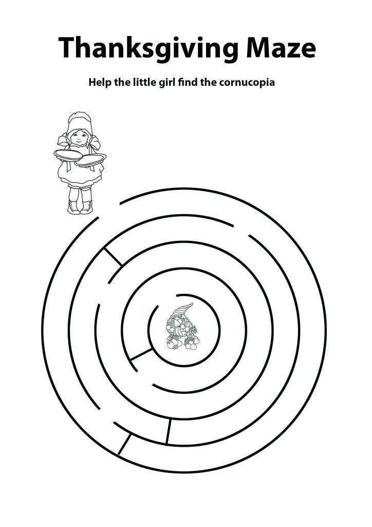 Thanksgiving Maze for Preschoolers