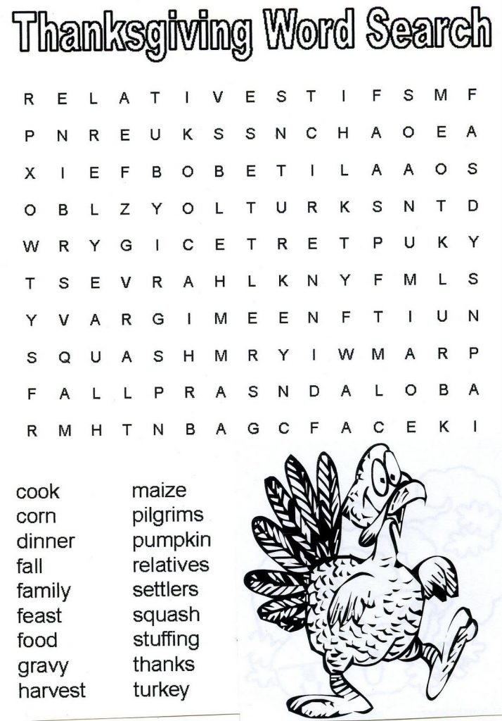 Download Thanksgiving Word Search - Best Coloring Pages For Kids