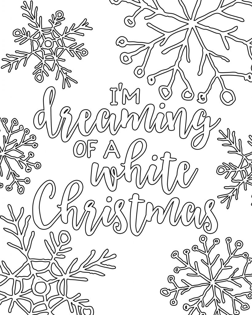 White Christmas Coloring Page