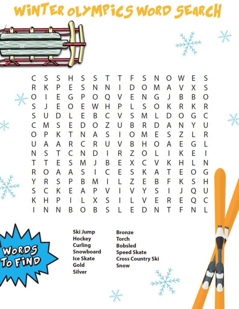 Winter Olympics Word Search