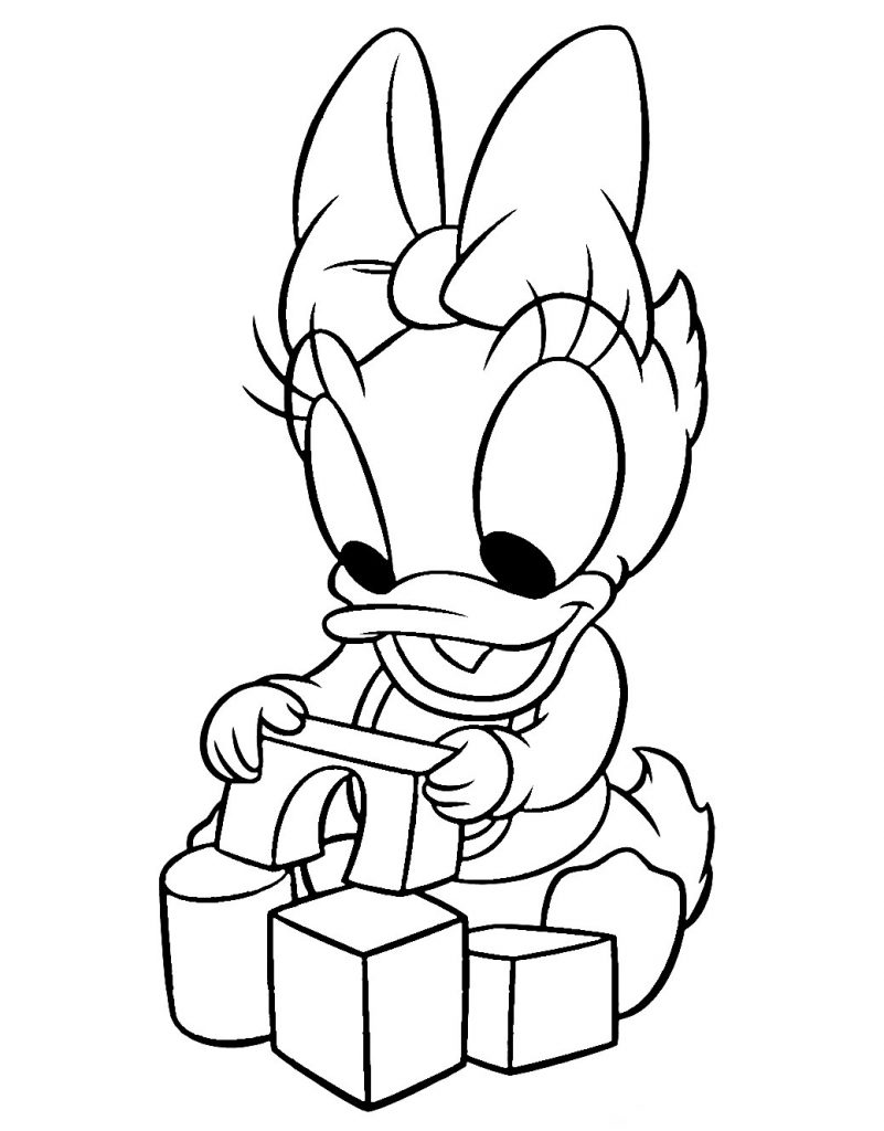 Baby Animal Coloring Pages Daisy Duck