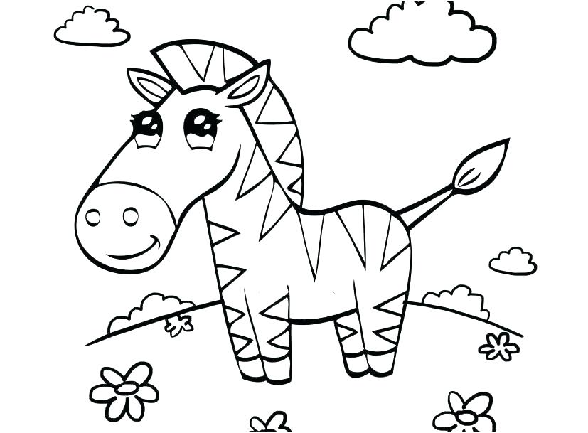 Baby Animal Coloring Pages Zebra