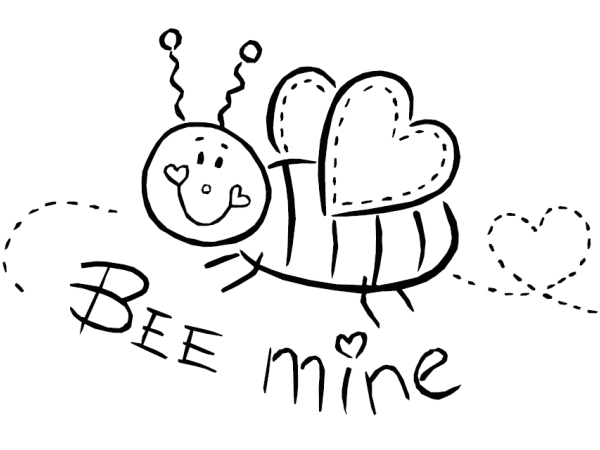 Bee Mine - February Coloring Pages
