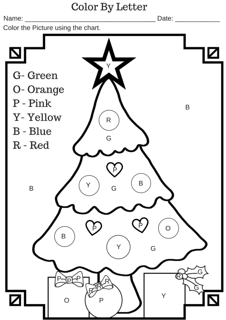 Weihnachten mit Buchstaben ausmalen Malvorlagen