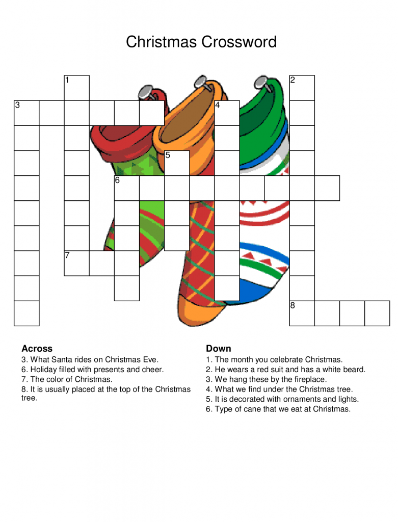 Christmas Crossword Puzzle for Kids