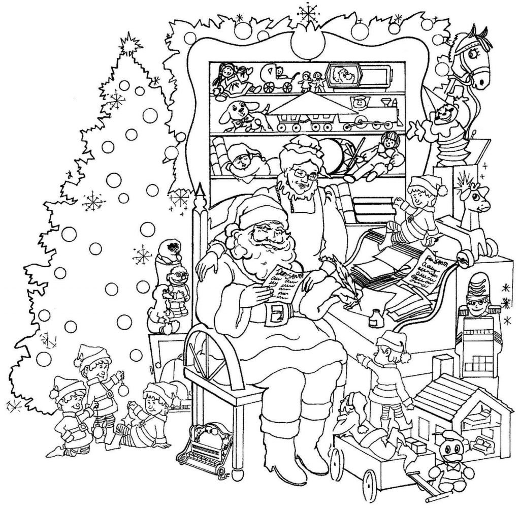 Christmas Scene Coloring Pages for Adults