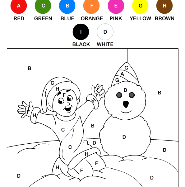 Pages à colorier d'hiver par lettres