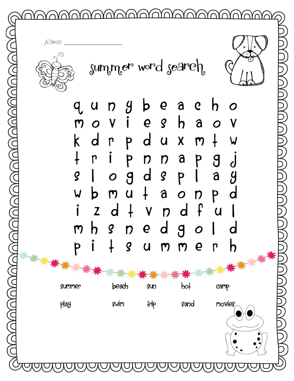 Easy Word Search For Kids - Best Coloring Pages For Kids