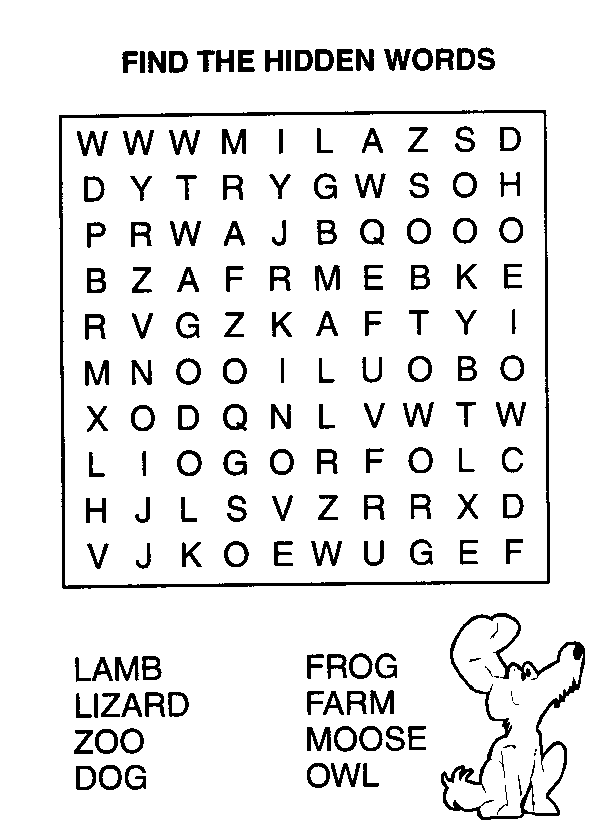 Easy Word Search Printables