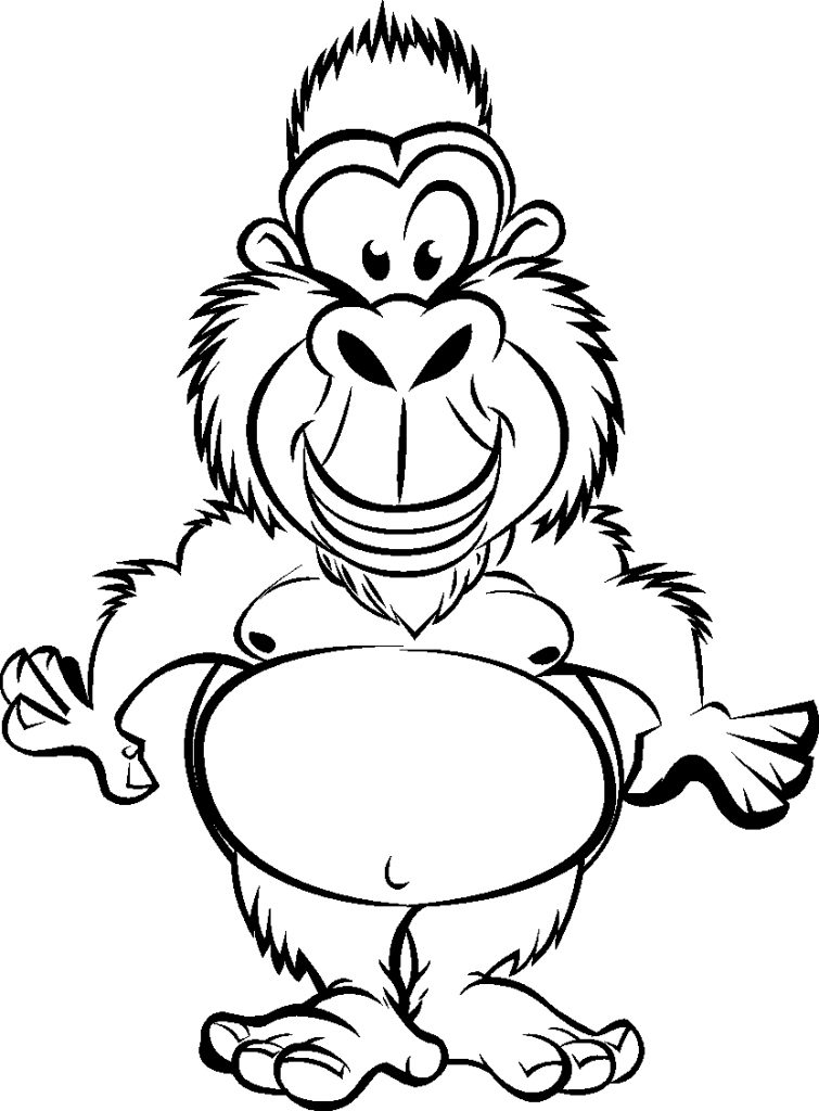 Funny Coloring Pages Gorilla