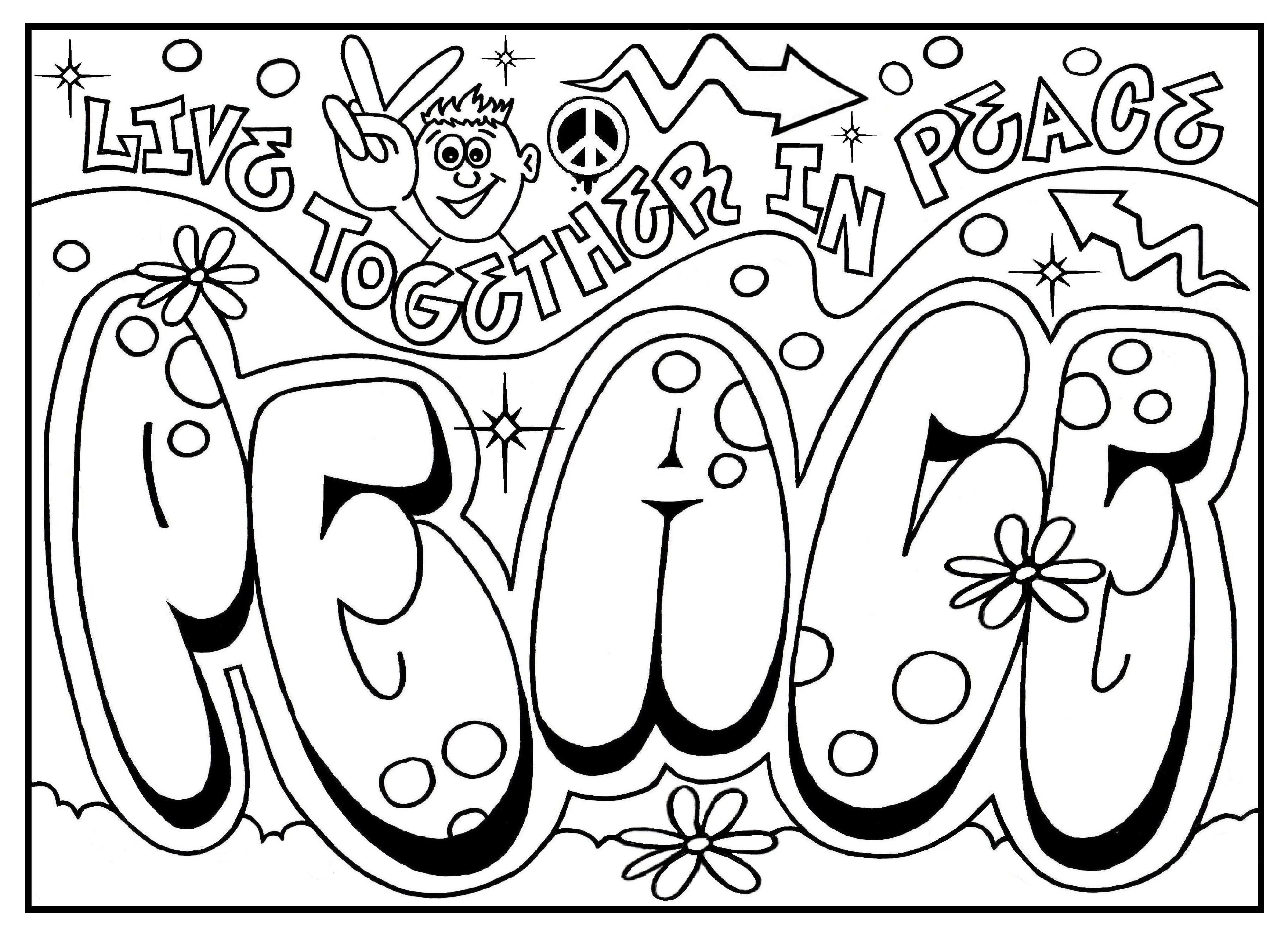 Graffiti Coloring Pages for Teens and Adults Best Coloring Pages For Kids