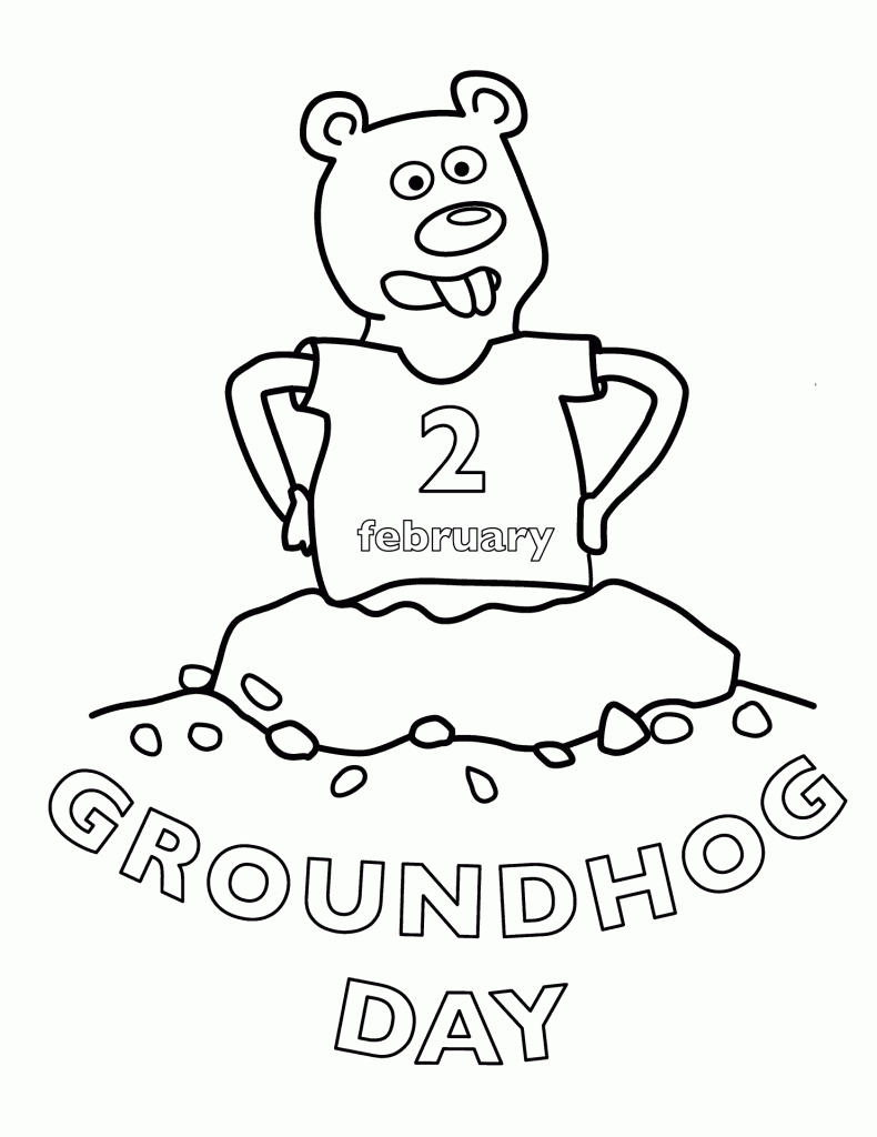 Groundhog Day - February Coloring Pages