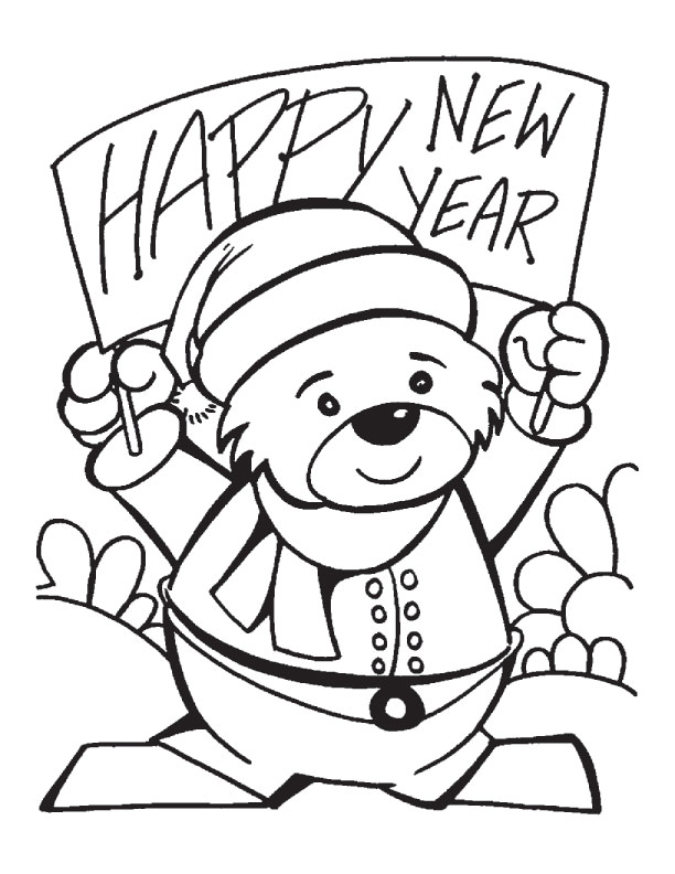 Happy New Year January Coloring Pages