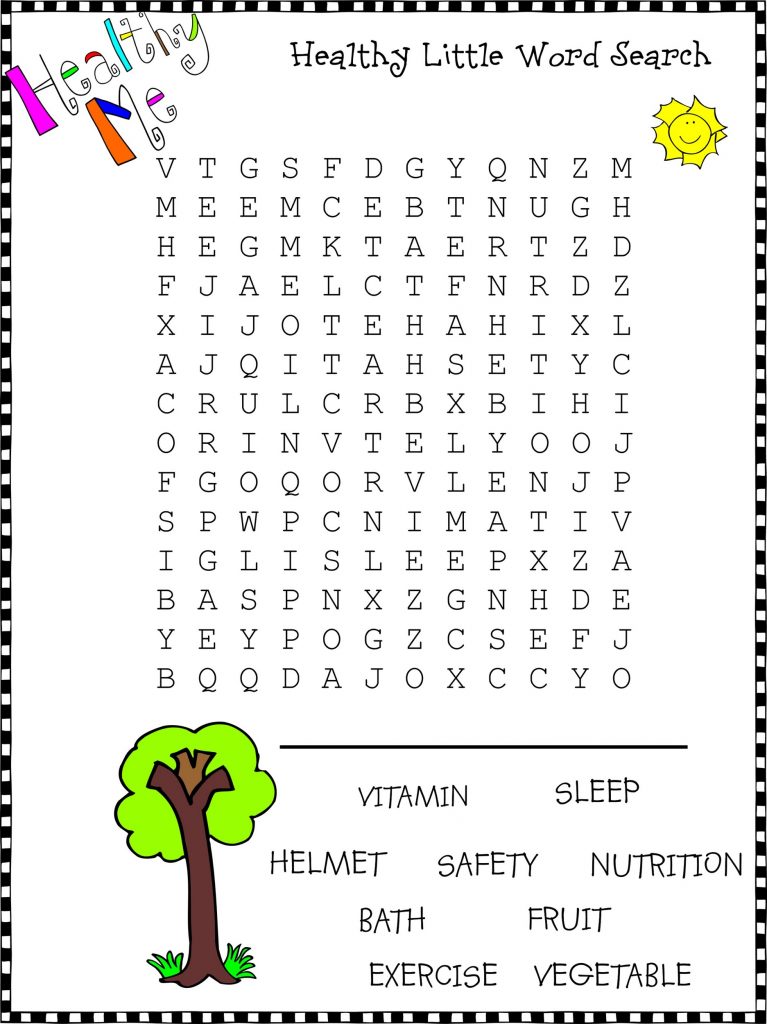 Healthy Word Search Puzzle