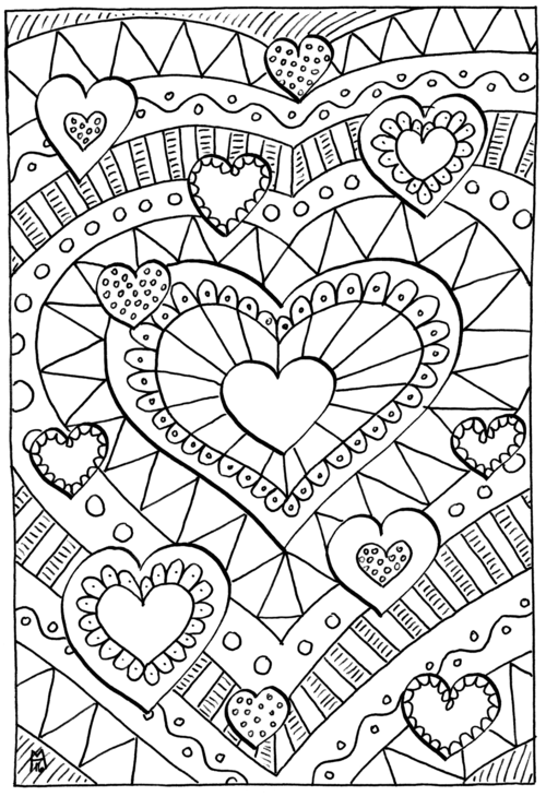 Hearts in February Coloring Pages