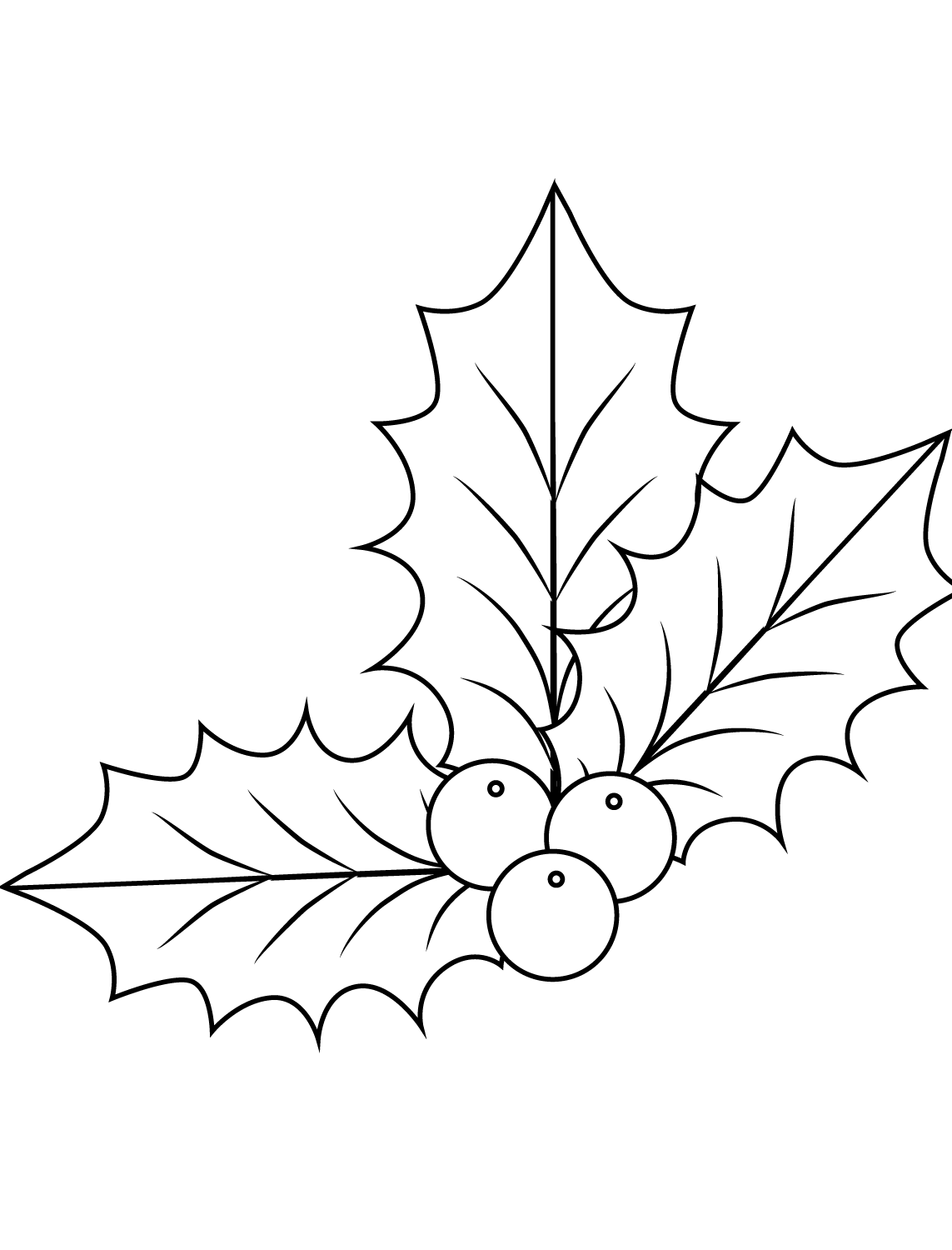 FREE! - Christmas Holly Colouring Page