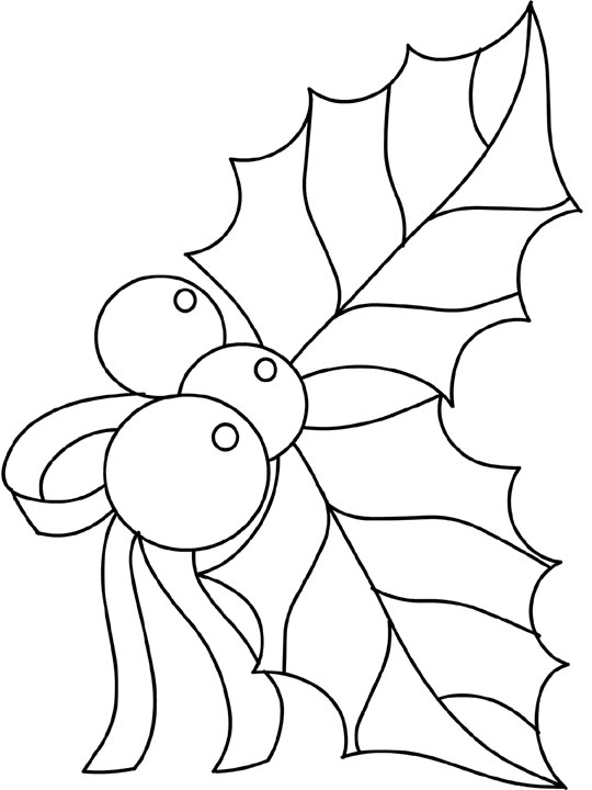 Holly Leaves Coloring Pages