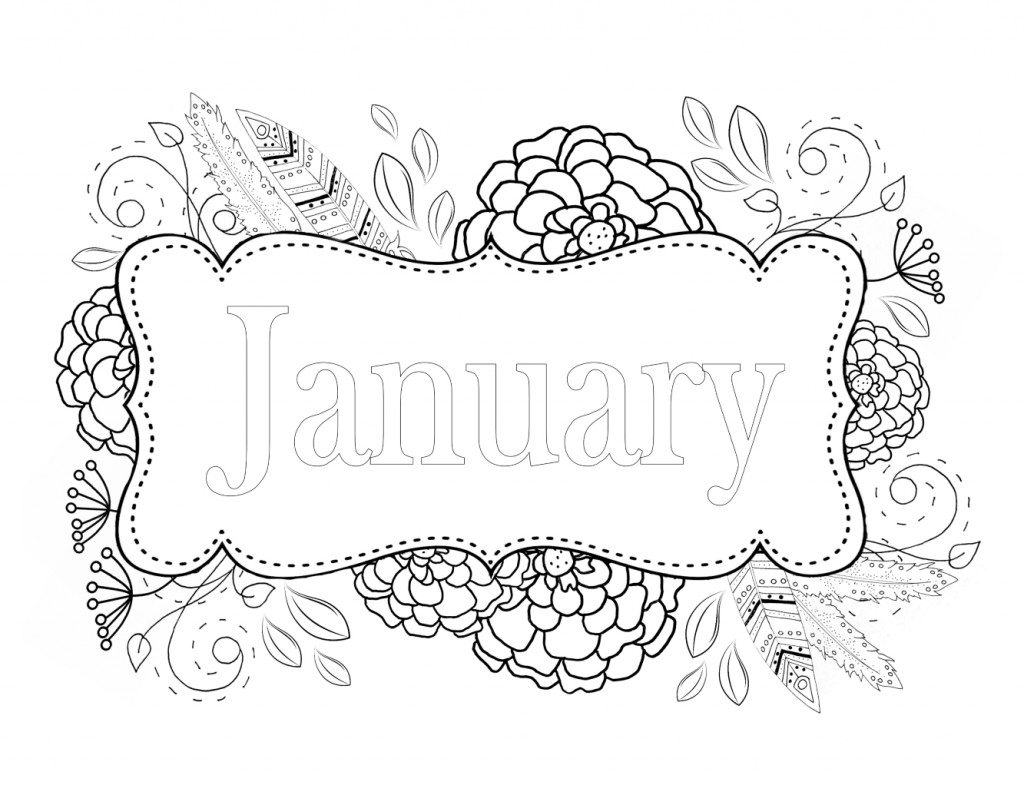 January Coloring Page Printable