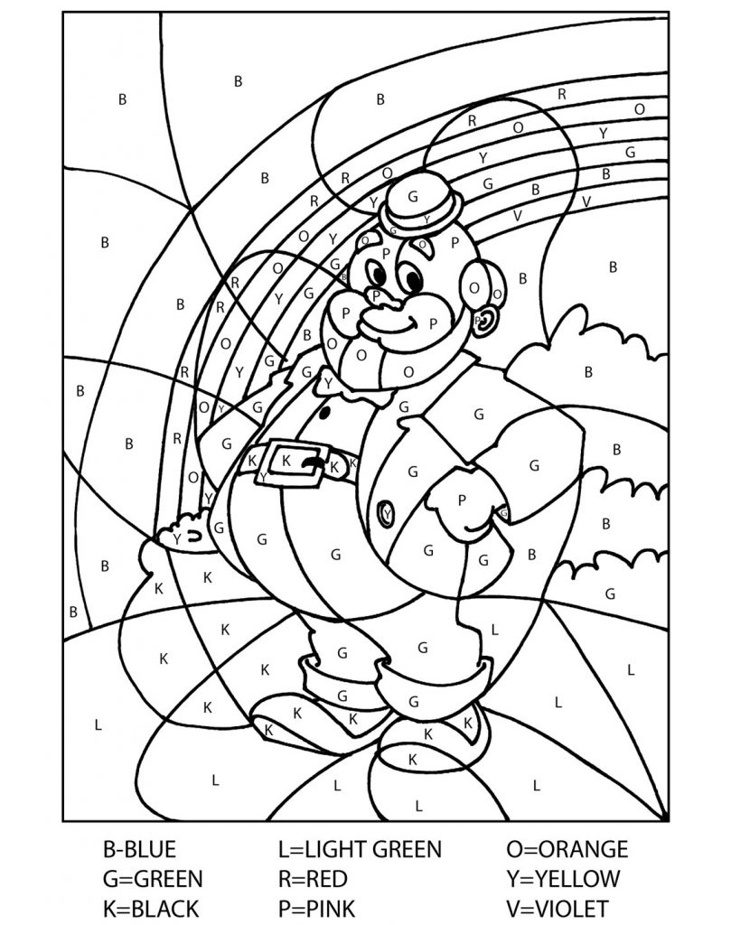 Leprechaun Color By Letters Coloring Pages