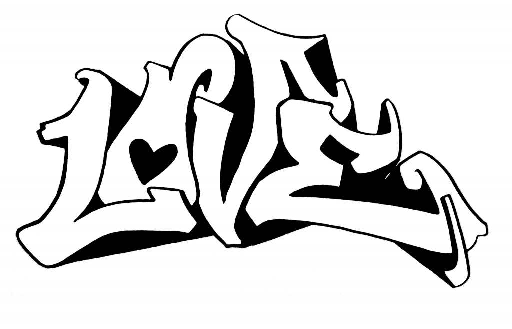 Love Graffiti Coloring Pages