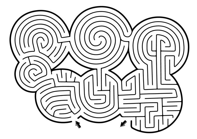 hard mazes best coloring pages for kids