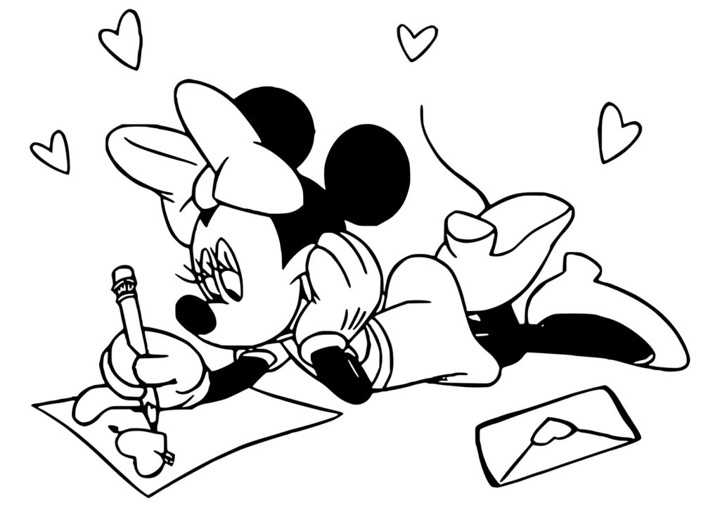 Minnie Mouses Valentine Coloring Page