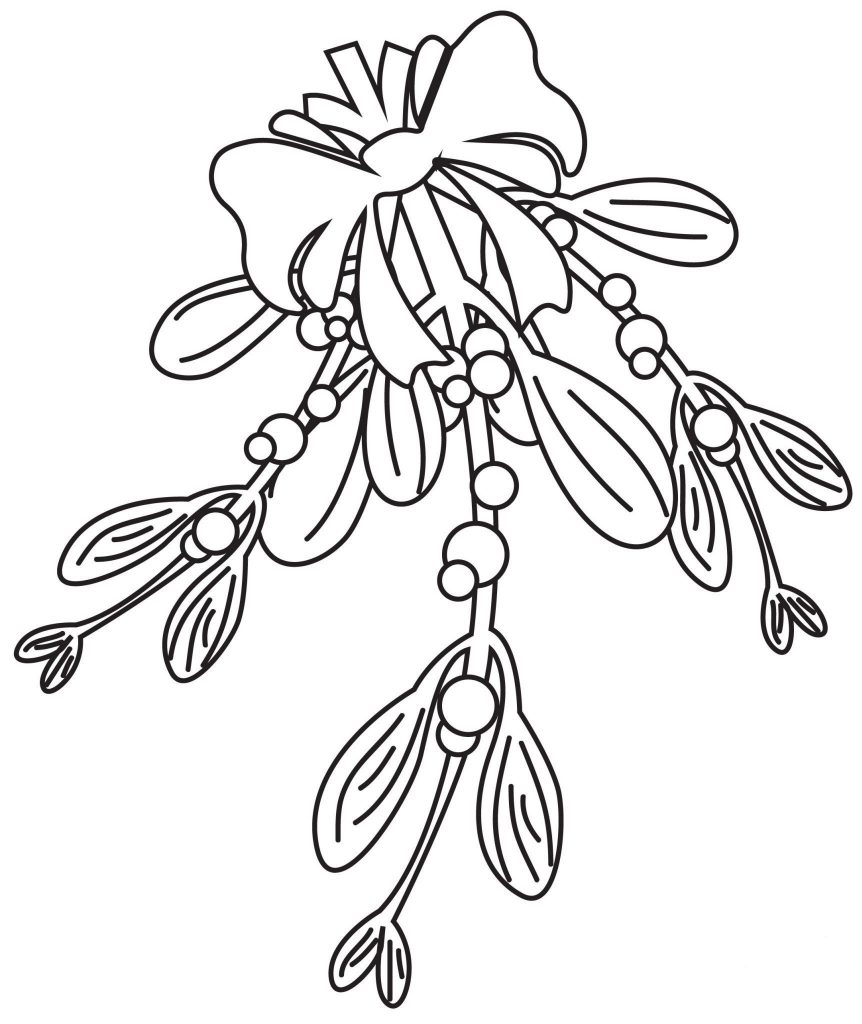 Mistletoe Christmas Coloring Pages