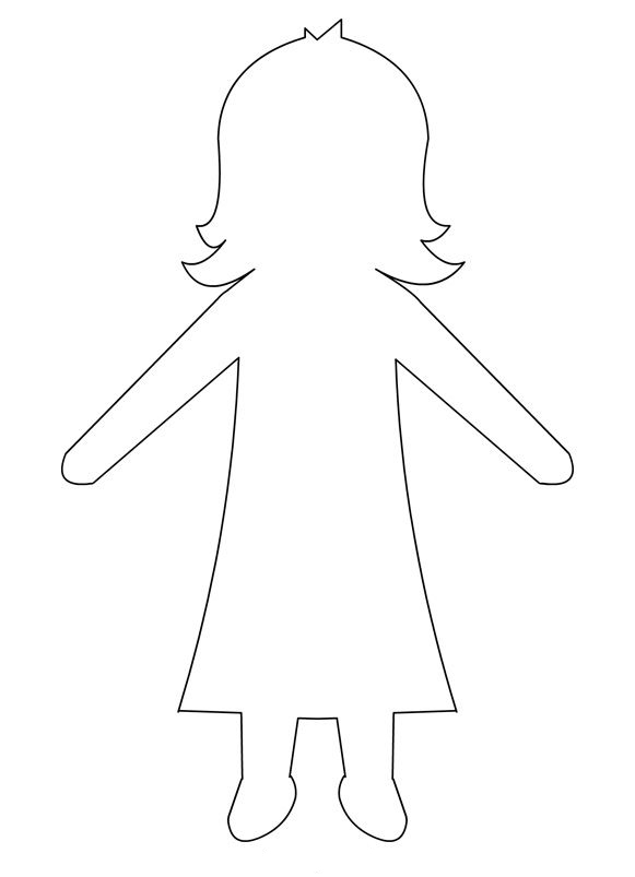 Paper Doll Template Best Coloring Pages For Kids