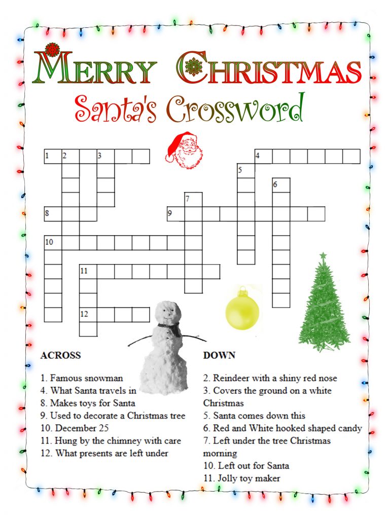 Print Christmas Crosswords