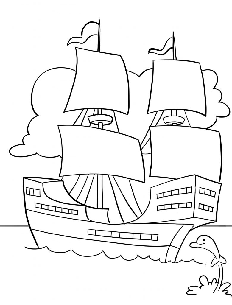 Printable Mayflower Coloring Pages