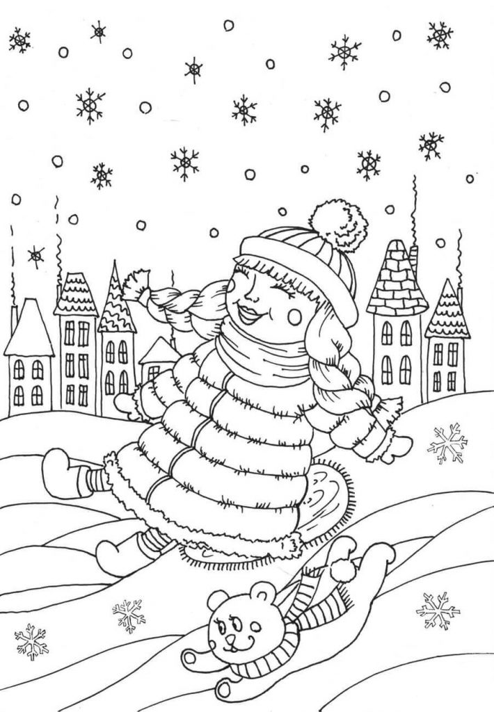 Snow in January Coloring Page