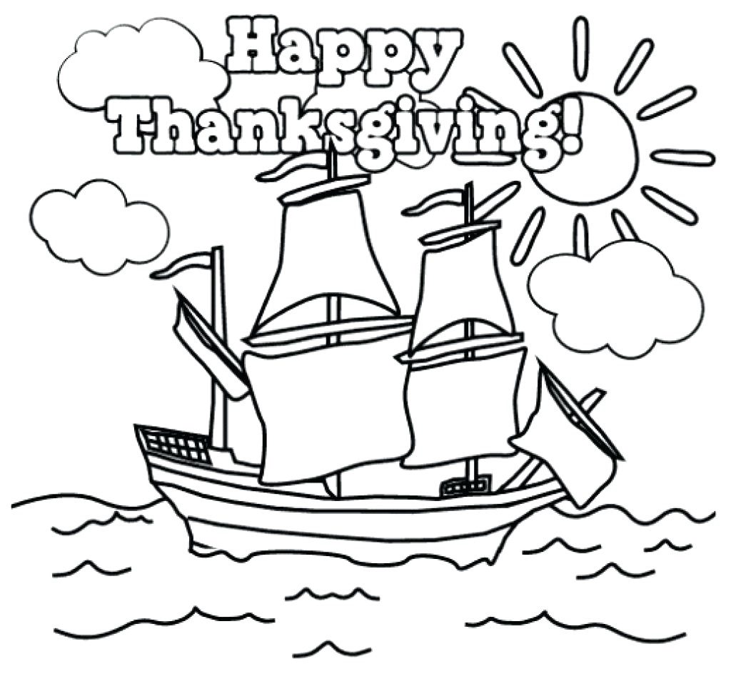 Thanksgiving Mayflower Coloring Pages