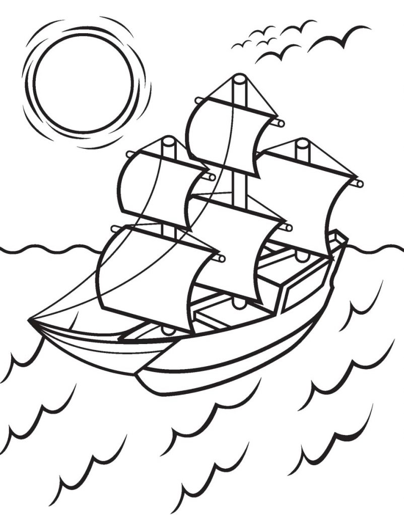 The Mayflower Coloring Pages Printable