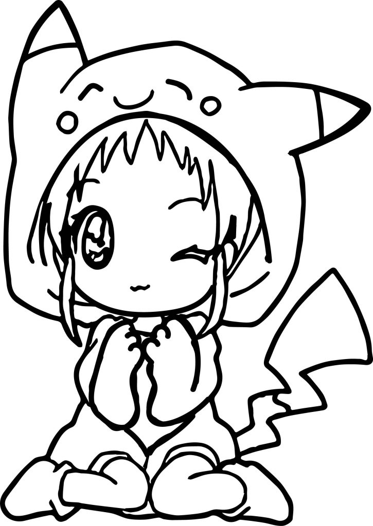 Anime Cute Coloring Page