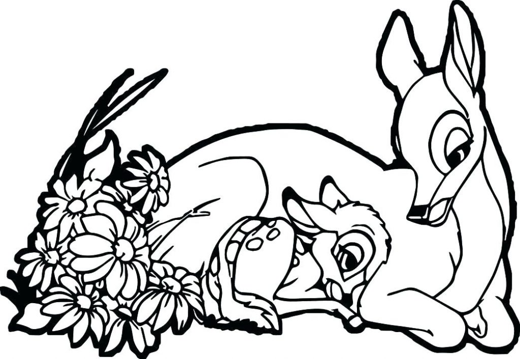 Baby Deer and Mom Cute Coloring Pages