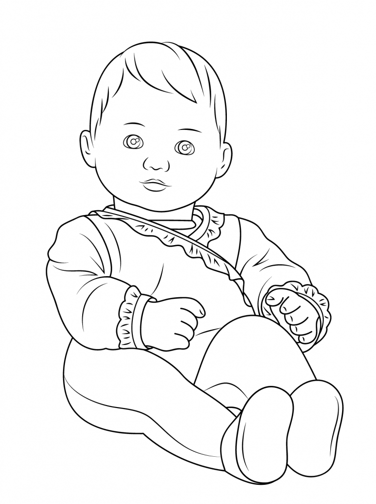 Baby Doll Coloring Page