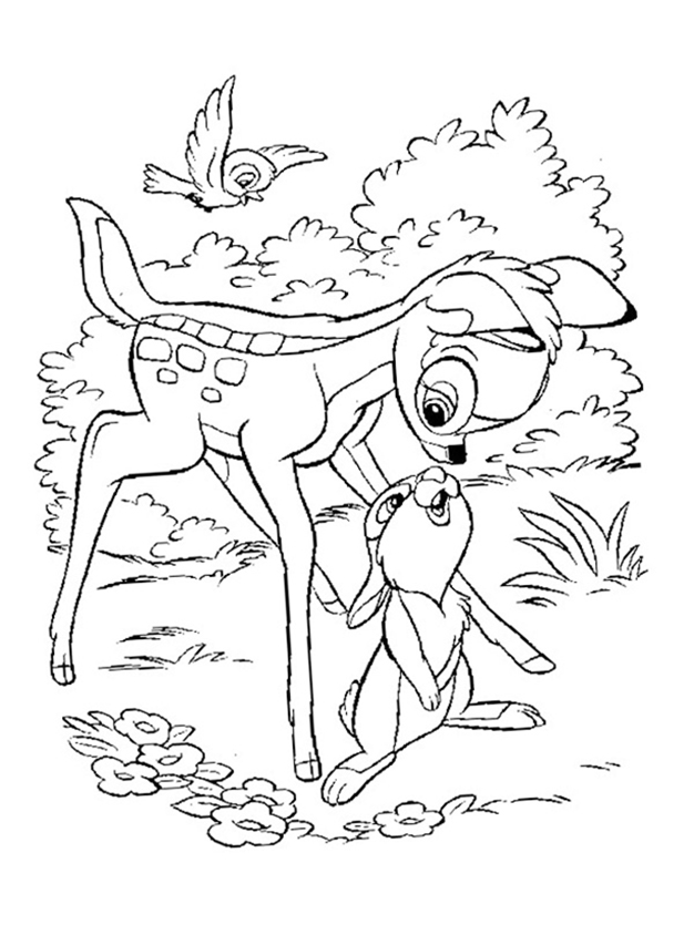 Bambi And Thumper Disney Coloring Paeg