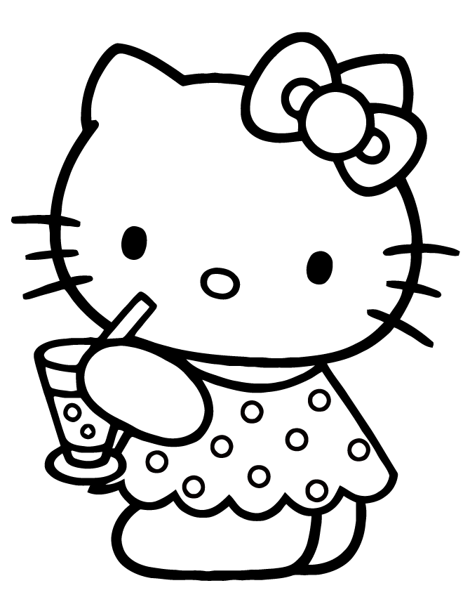 Cute Coloring Pages Hello Kitty