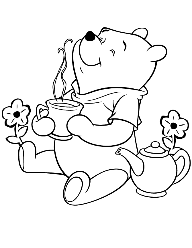 Cute Pooh Bear Coloring Page