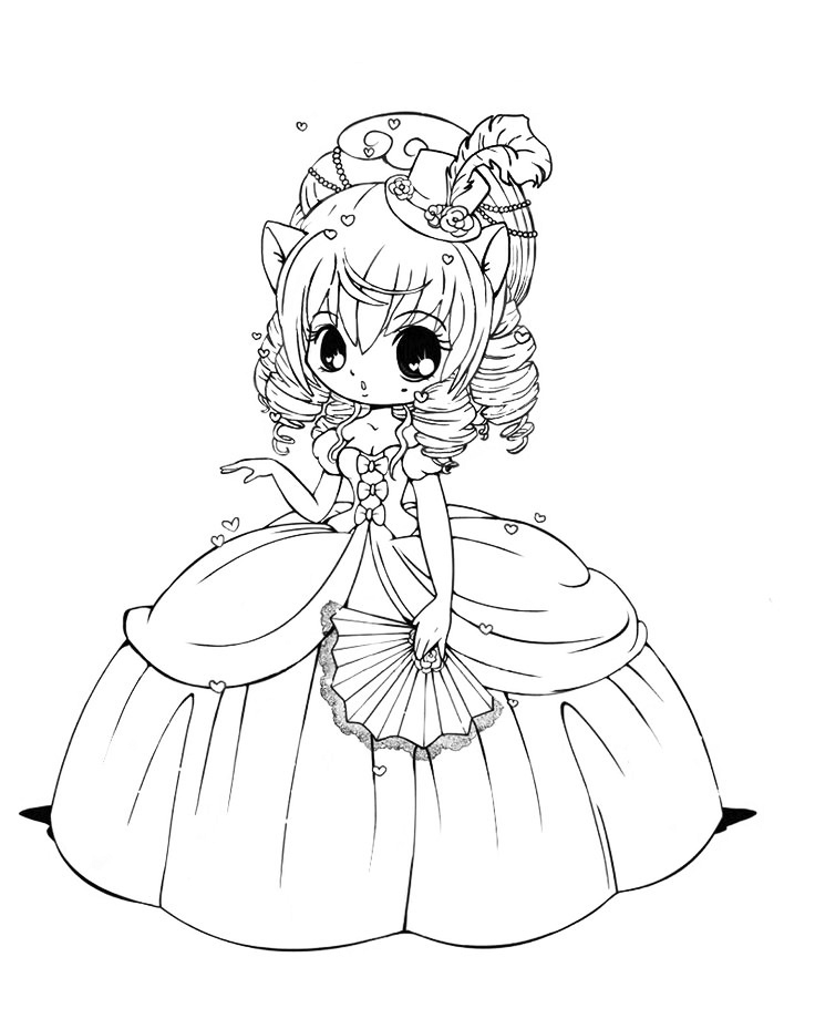 Cute Princess Coloring Page