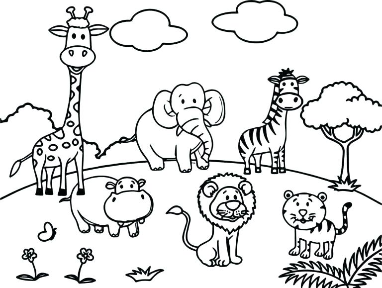 Cute Wild African Animals Coloring Pages