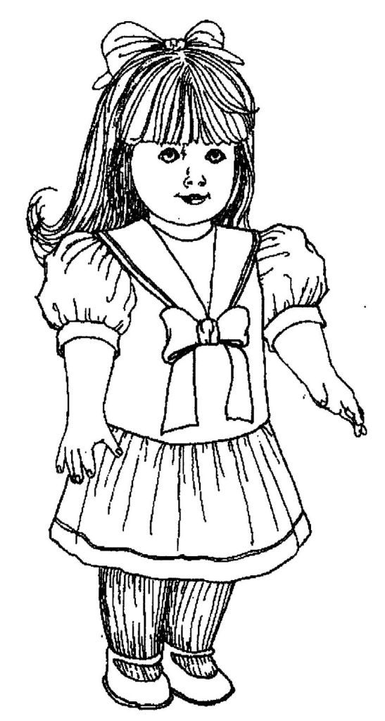 Dressy Girl Doll Coloring Page