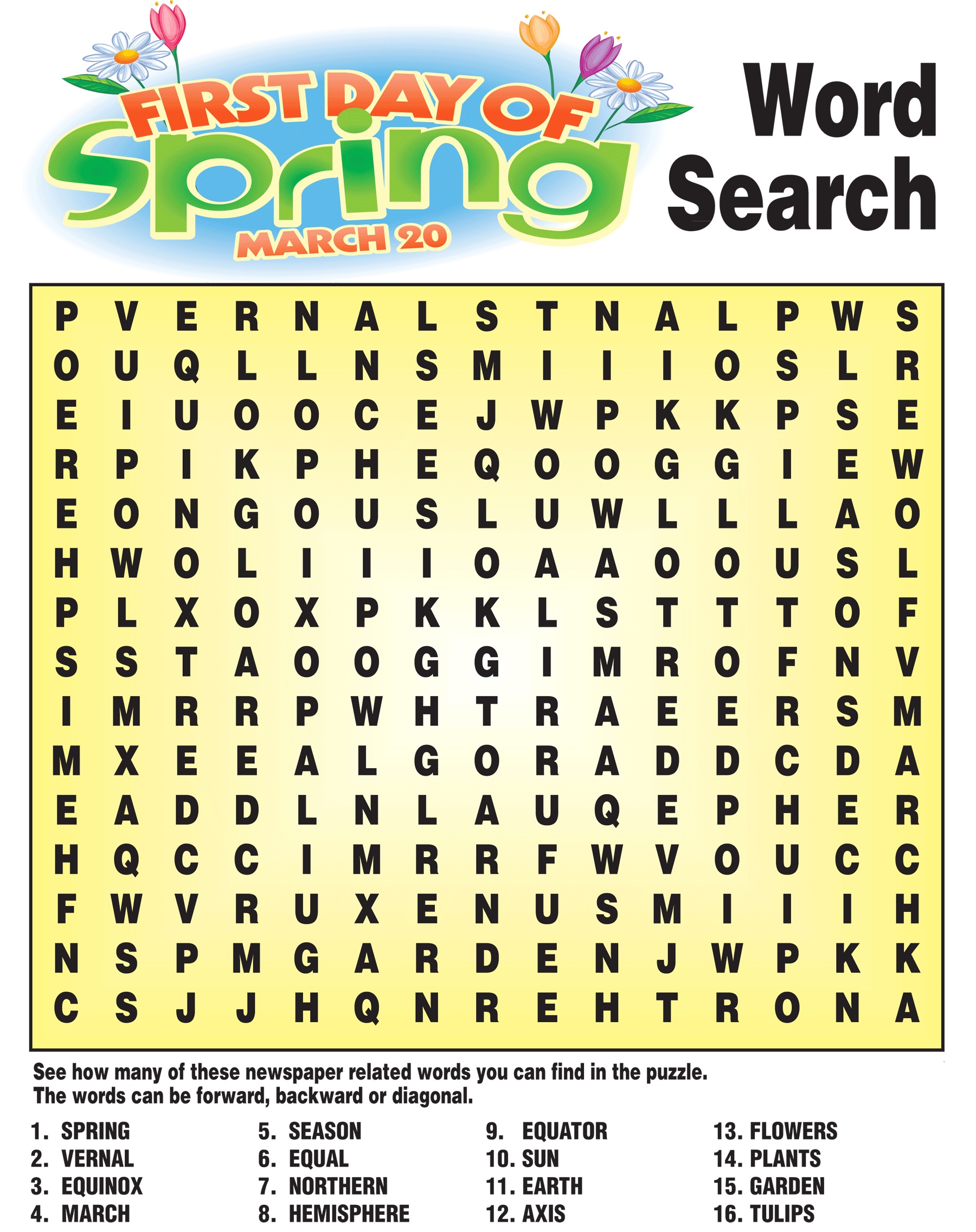 Spring Word Search