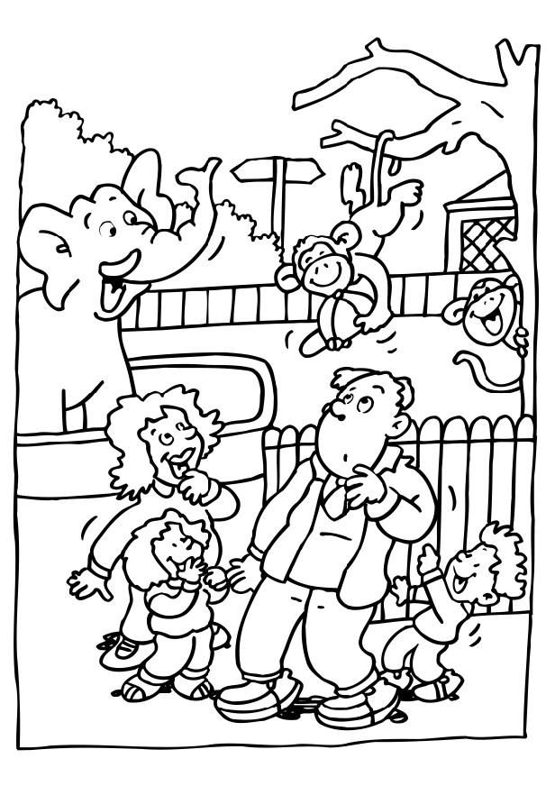 Funny Zoo Animals Coloring Pages