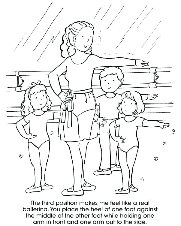 Girls Ballet Dance Class Coloring Pages
