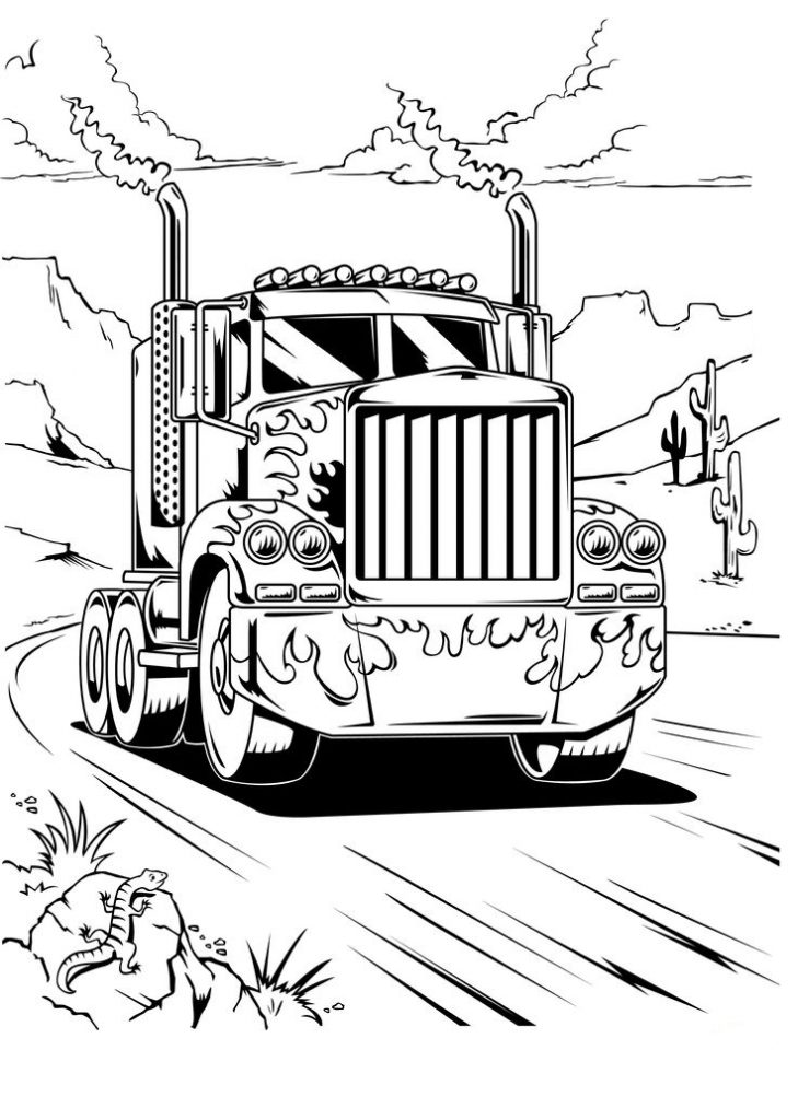 Optimus Prime Truck Transformers Coloring Pages