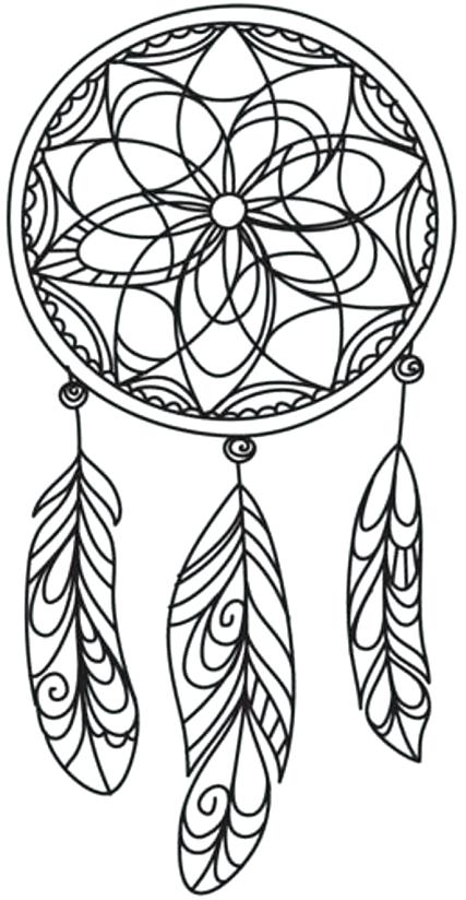 Simple Dream Catcher Coloring Page