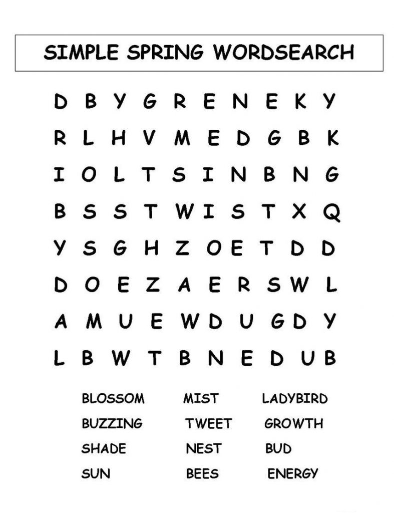 Simple Spring Word Search