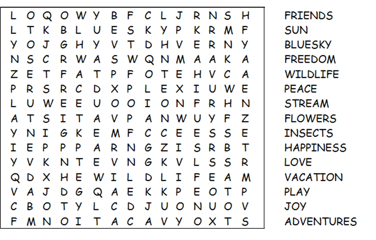 hard spring word search