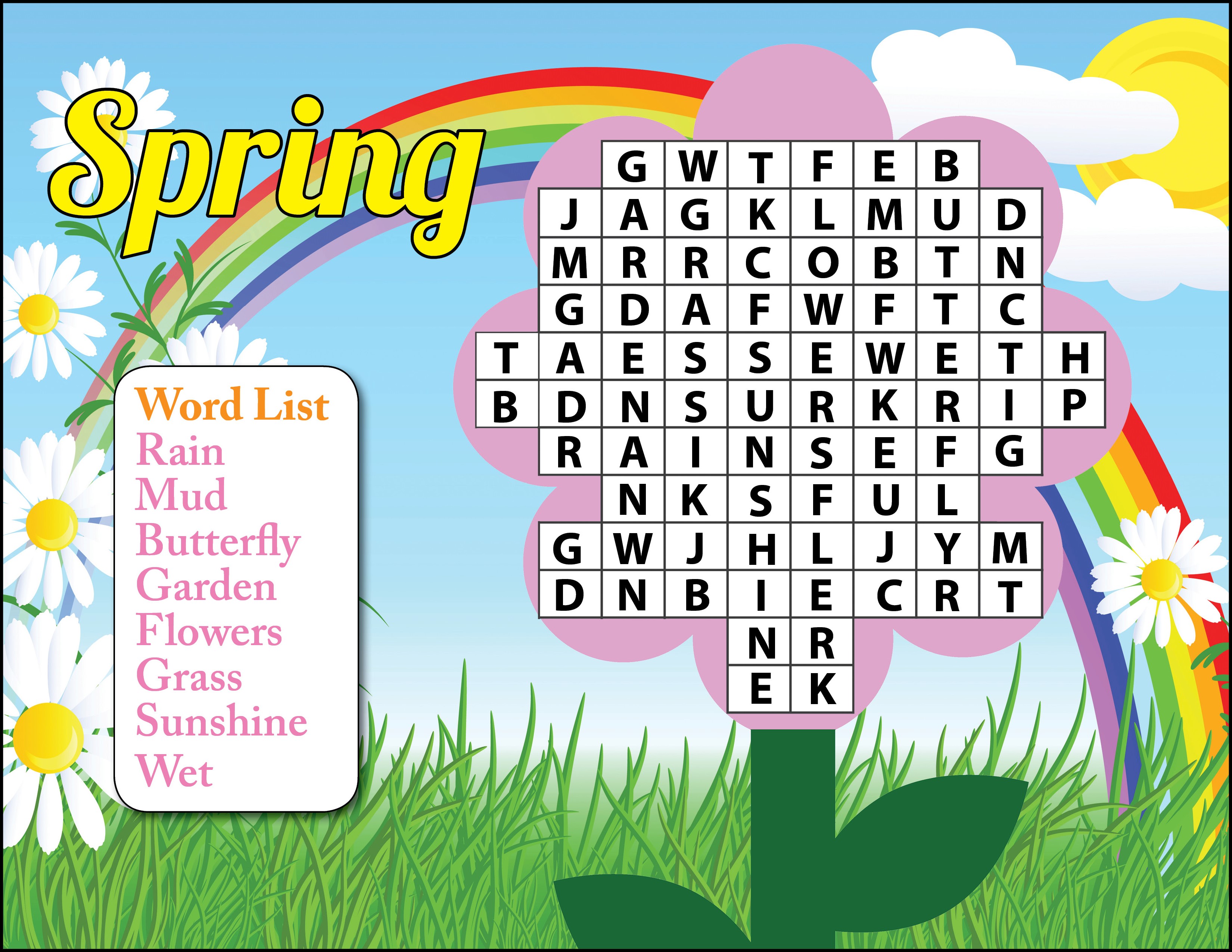 Spring Word Search Best Coloring Pages For Kids
